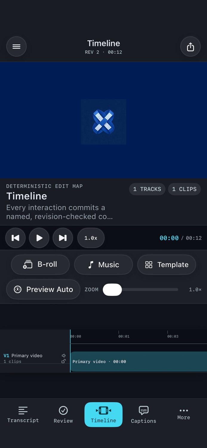 CueWeave timeline showing the non-destructive edit map