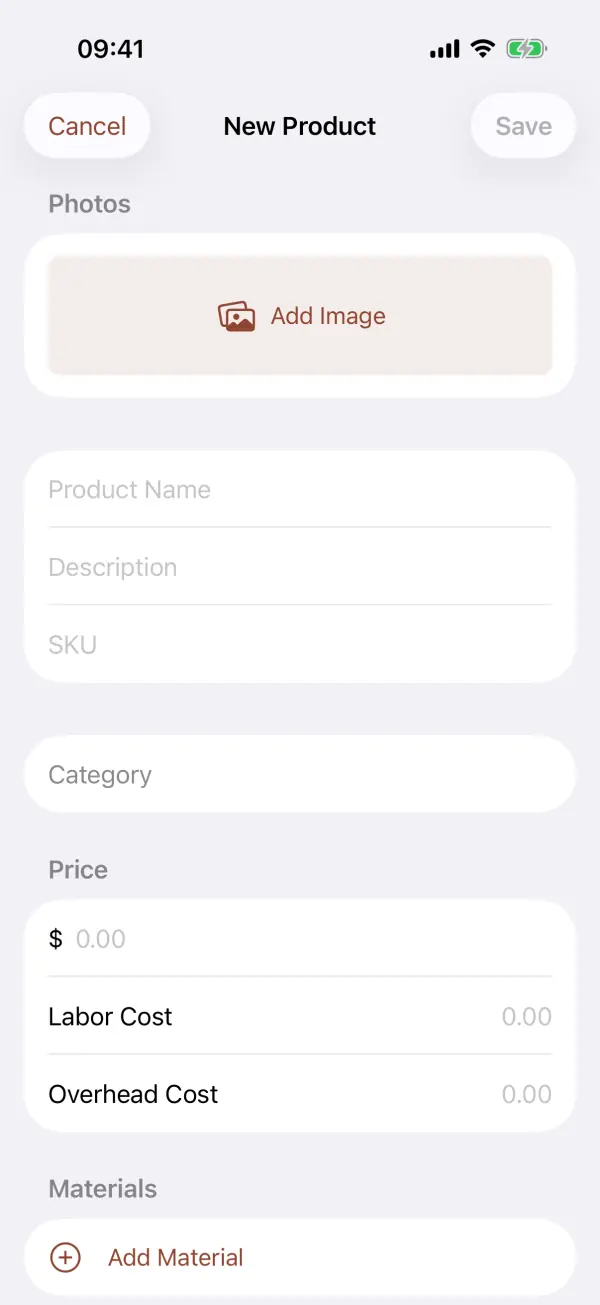 MakerNest 截图：材料工时成本核算与定价建议